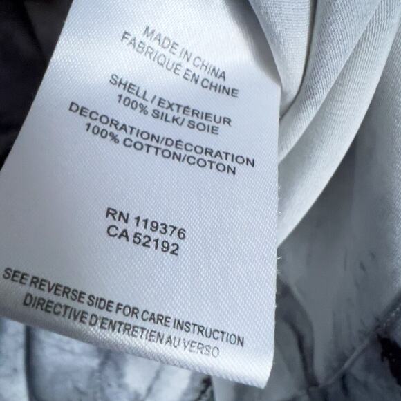 Helmet Lang Tank Top Small Mable Abstract Black Grey Silk Zipper - Picture 5 of 7